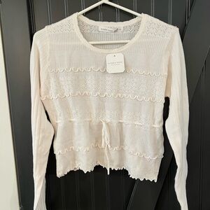 Altar'd State Ivory Knit Long Sleeve Top